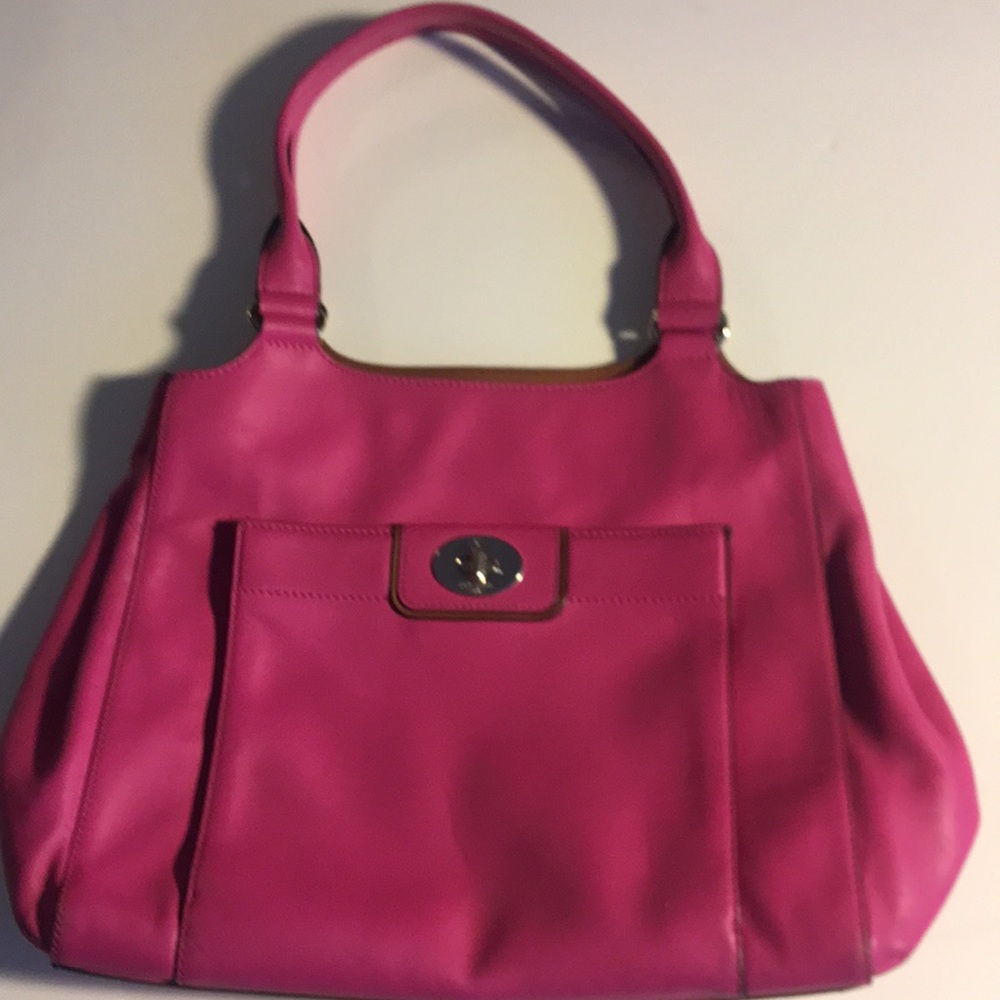 KATE SPADE PINK LEATHER HAMPTON ROAD TURNLOCK SATCHEL